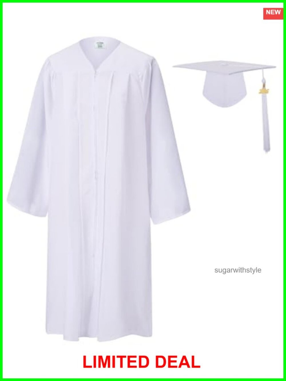 Graduation Gown and Cap Set with Tassel and 2026 Charm Adult Graduation